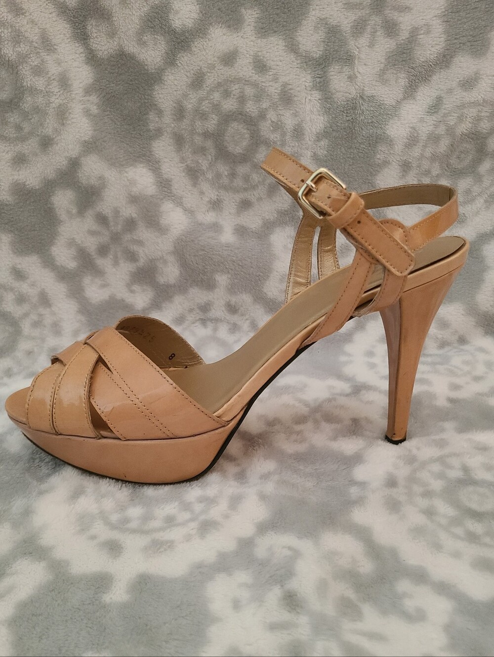 Stuart Weitzman Beige Heel Sandals with Ankle Strap Size 8